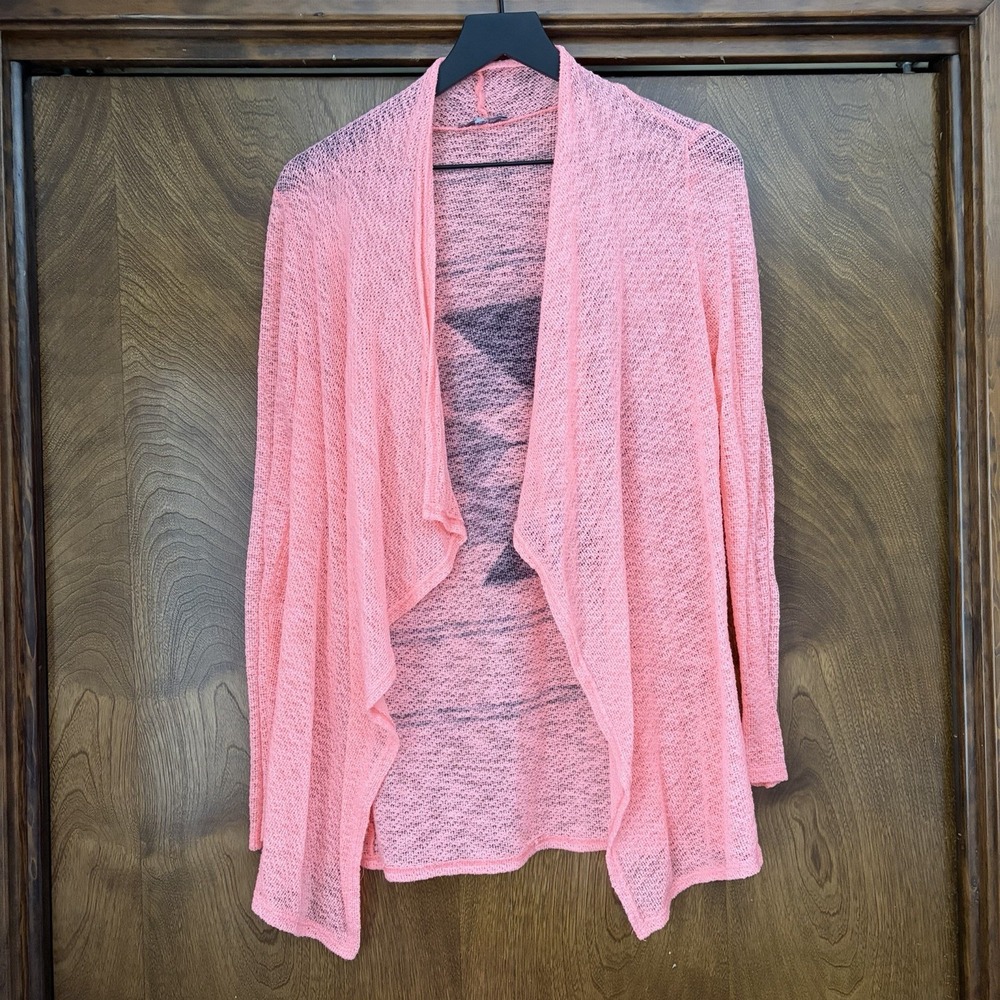 Charlotte Russe Y2K Large Bright Southwest Open Cardigan Orange Soft Girl Boho